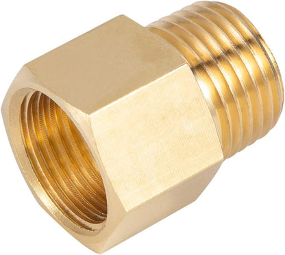 Brass Pipe Fitting Reducer Adapter1/2" NPT Female X 1/2" NPT Male Extension Connector (4-Pack) V1258-DP02-B-3374