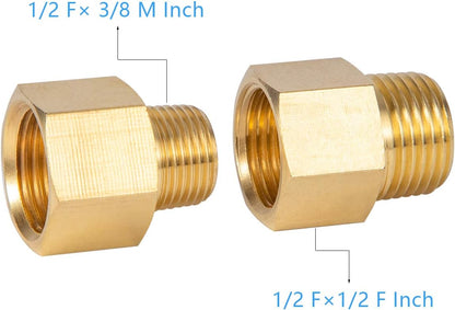 Brass Pipe Fitting Reducer Adapter1/2" NPT Female X 1/2" NPT Male Extension Connector (4-Pack) V1258-DP02-B-3374