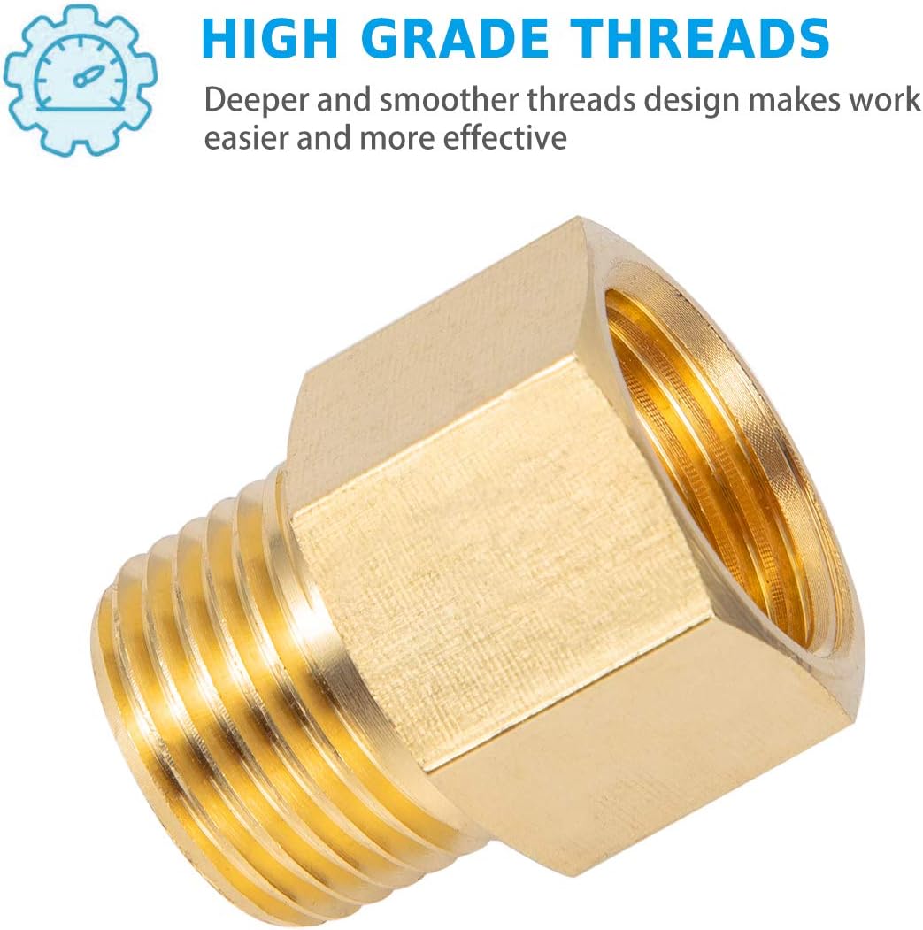 Brass Pipe Fitting Reducer Adapter1/2" NPT Female X 1/2" NPT Male Extension Connector (4-Pack) V1258-DP02-B-3374