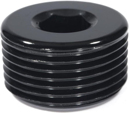 3/4 NPT Male Thread Allen Head Socket Pipe Plug Fitting Aluminum Black(2pcs) V1258-DP02-B-3380