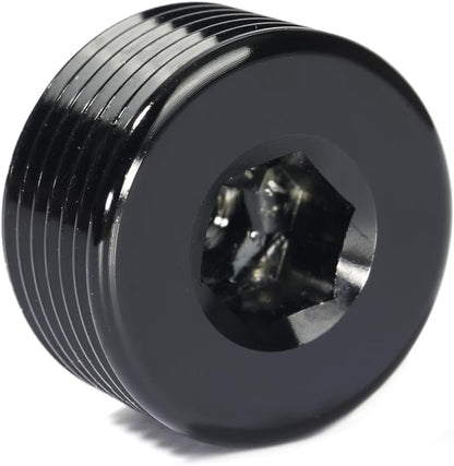 3/4 NPT Male Thread Allen Head Socket Pipe Plug Fitting Aluminum Black(2pcs) V1258-DP02-B-3380