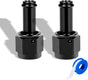 6AN Female to 3/8 Barb Fitting Adapter Straight Swivel Aluminum, Adapters Straight Black Anodized 2PCS V1258-DP02-B-3382