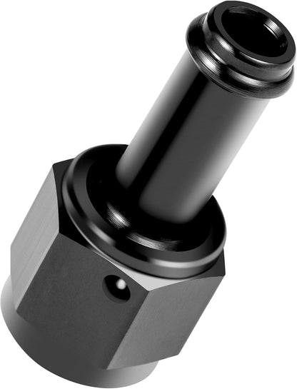 6AN Female to 3/8 Barb Fitting Adapter Straight Swivel Aluminum, Adapters Straight Black Anodized 2PCS V1258-DP02-B-3382