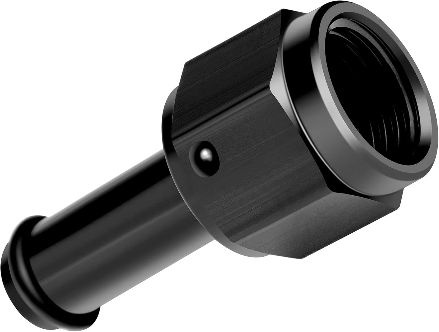 6AN Female to 3/8 Barb Fitting Adapter Straight Swivel Aluminum, Adapters Straight Black Anodized 2PCS V1258-DP02-B-3382