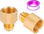 2PCS Flare Brass Tube Fitting, Coupling Gas Adapter 3/8" Flare x 1/2" Female NPT Pipe V1258-DP02-B-3384