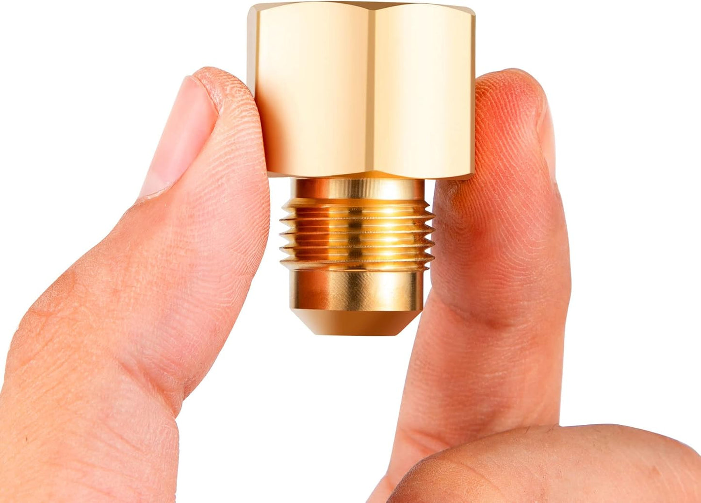 2PCS Flare Brass Tube Fitting, Coupling Gas Adapter 3/8" Flare x 1/2" Female NPT Pipe V1258-DP02-B-3384