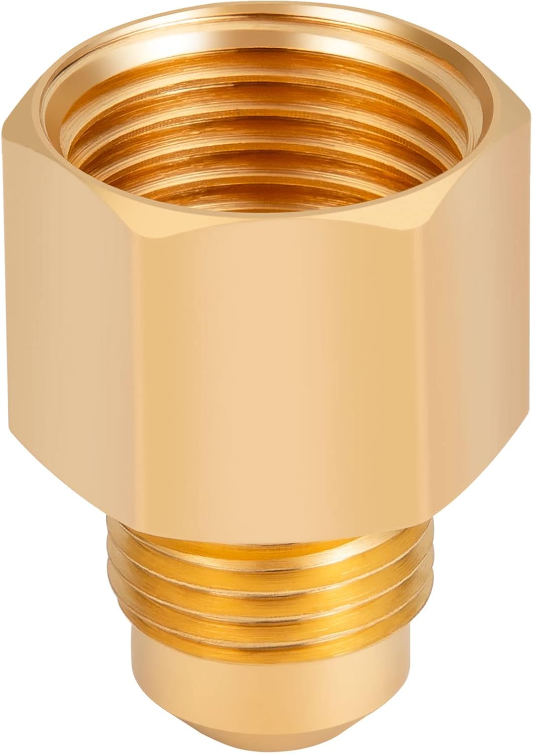 2PCS Flare Brass Tube Fitting, Coupling Gas Adapter 3/8" Flare x 1/2" Female NPT Pipe V1258-DP02-B-3384