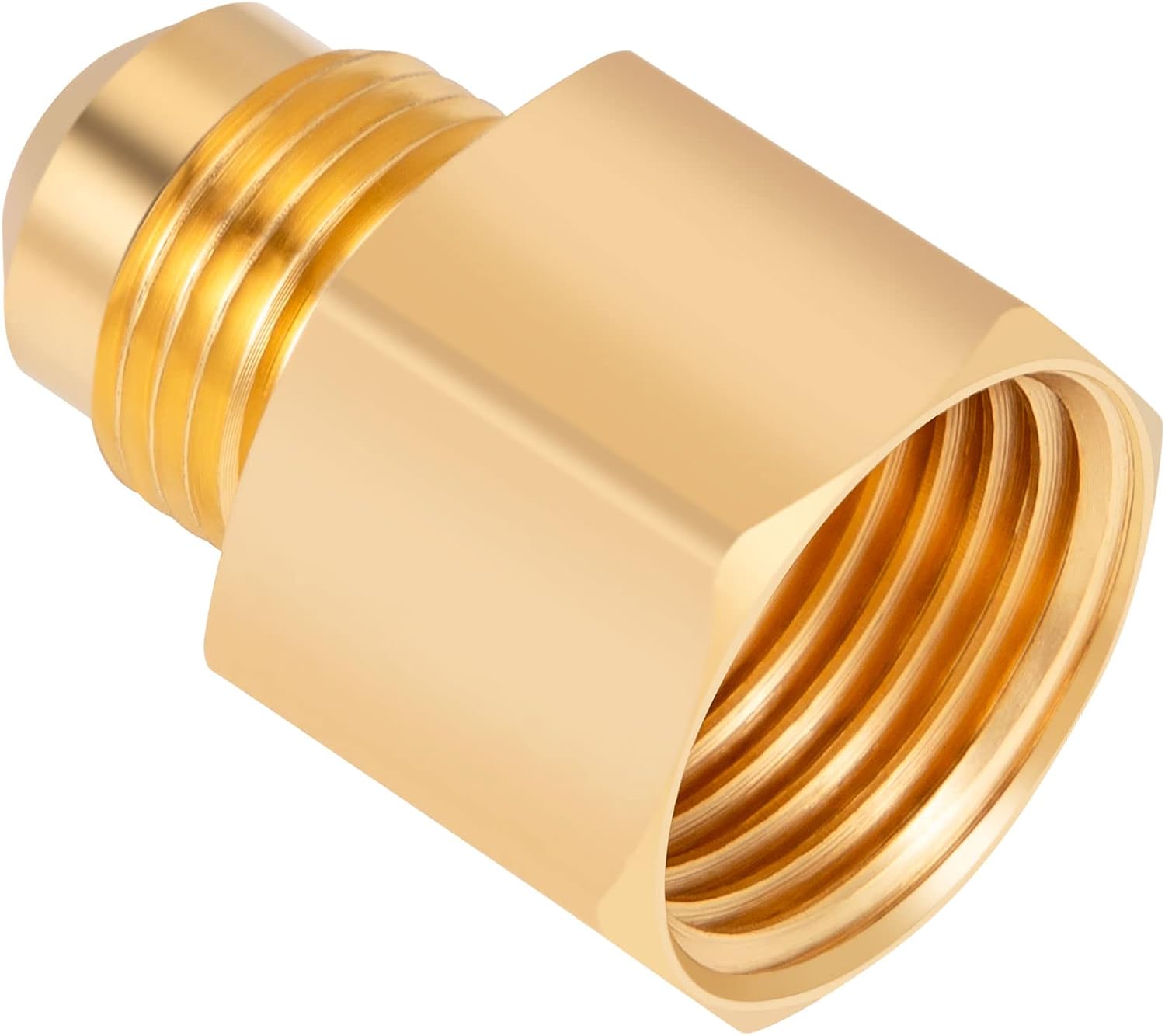 2PCS Flare Brass Tube Fitting, Coupling Gas Adapter 3/8" Flare x 1/2" Female NPT Pipe V1258-DP02-B-3384