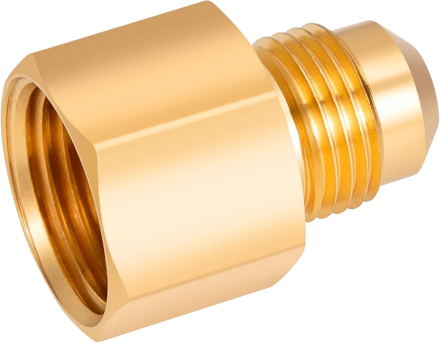 2PCS Flare Brass Tube Fitting, Coupling Gas Adapter 3/8" Flare x 1/2" Female NPT Pipe V1258-DP02-B-3384