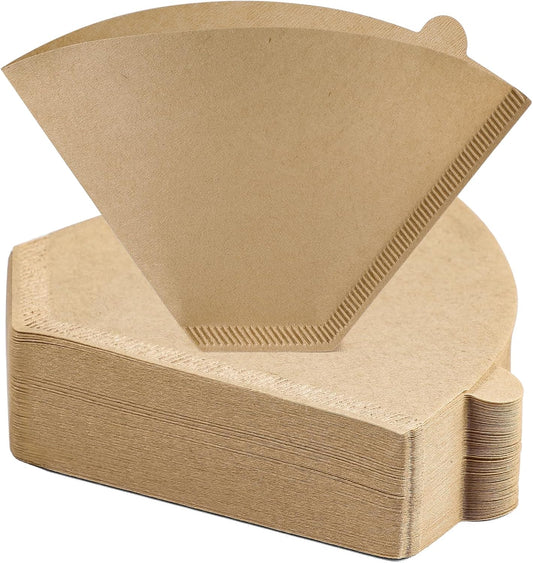 200 Count #4 Cone Coffee Filters 8-12 Cup, Unbleached Natural Coffee Paper Filters, No Blowout, Disposable V1258-DP02-B-3393
