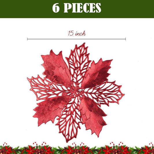 Round Vinyl Metallic Placemats Set of 6 Heat-Resistant Decorative Non-Slip 15 inches Table Mats Place Mats V1258-DP02-B-3409