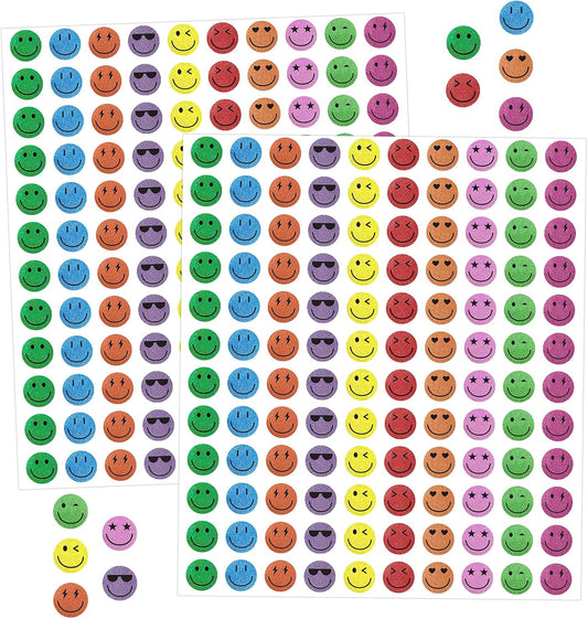 6000Pcs Smiley Face Stickers - 3/8'' Holographic Happy Face Stickers Cute Reward Sticker for Kids Classroom V1258-DP02-B-341