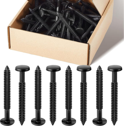 36 Pcs 3 Inch Vinyl Shutter Fastener Window Panel Peg Lok Pin Pegs Screws Shutter Spikes Anchor (Black) V1258-DP02-B-3412