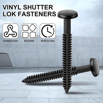 36 Pcs 3 Inch Vinyl Shutter Fastener Window Panel Peg Lok Pin Pegs Screws Shutter Spikes Anchor (Black) V1258-DP02-B-3412