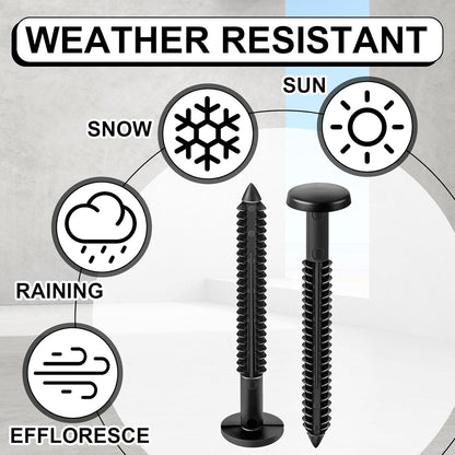36 Pcs 3 Inch Vinyl Shutter Fastener Window Panel Peg Lok Pin Pegs Screws Shutter Spikes Anchor (Black) V1258-DP02-B-3412
