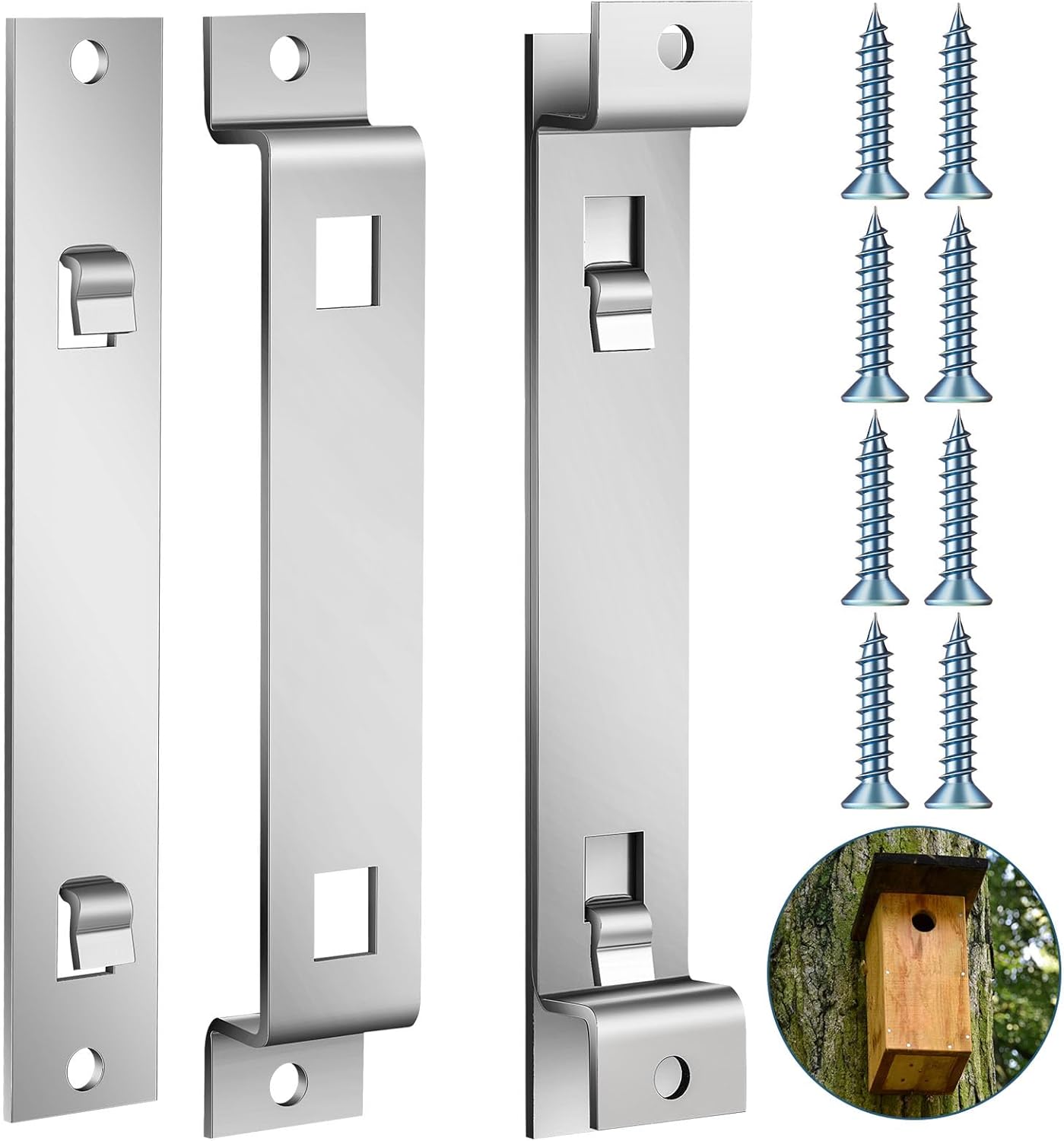 2 Sets Bird House Hanger Bracket Stable Rust Proof Galvanized Steel Mounting Bracket for Securing Bird Houses V1258-DP02-B-3413