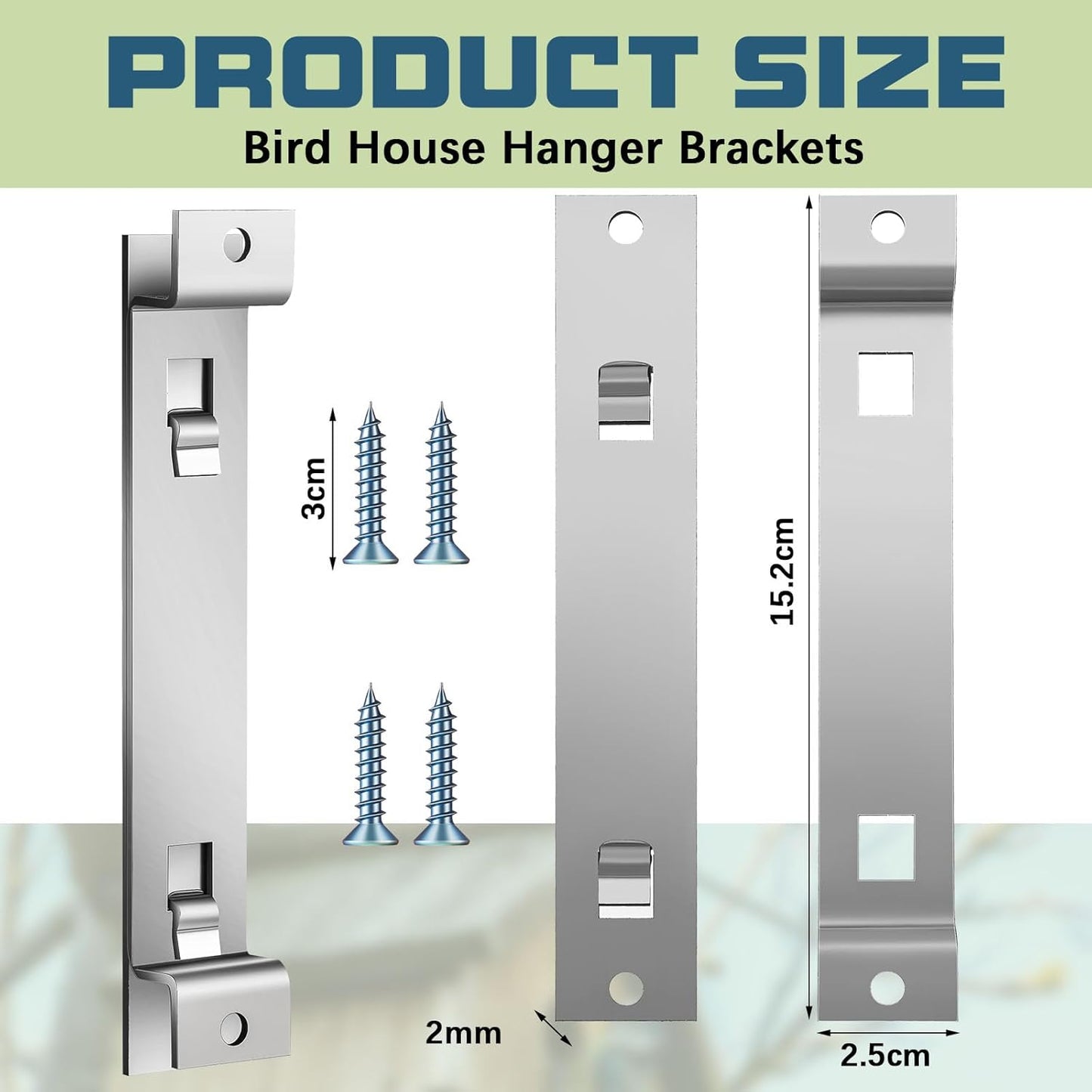 2 Sets Bird House Hanger Bracket Stable Rust Proof Galvanized Steel Mounting Bracket for Securing Bird Houses V1258-DP02-B-3413