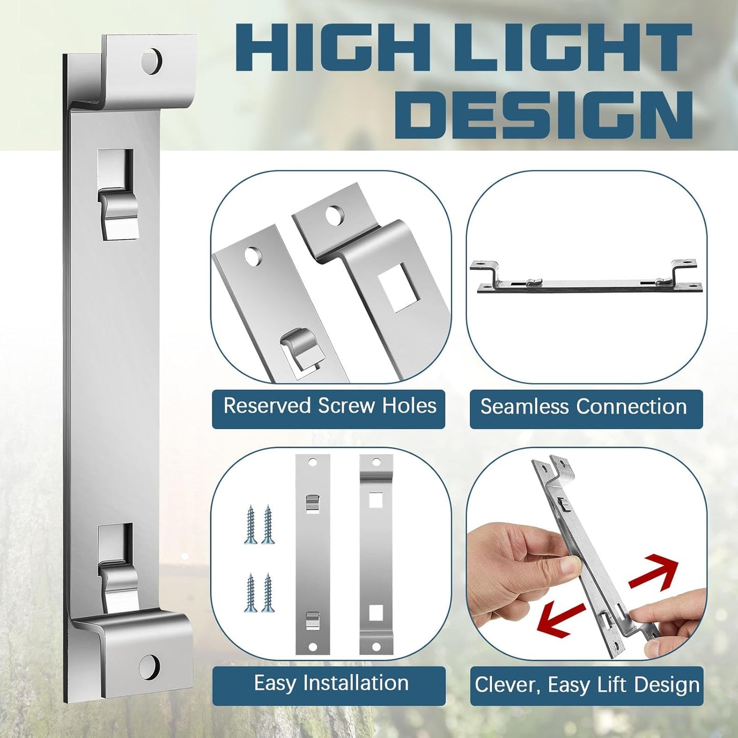 2 Sets Bird House Hanger Bracket Stable Rust Proof Galvanized Steel Mounting Bracket for Securing Bird Houses V1258-DP02-B-3413
