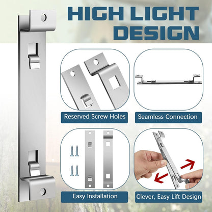 2 Sets Bird House Hanger Bracket Stable Rust Proof Galvanized Steel Mounting Bracket for Securing Bird Houses V1258-DP02-B-3413