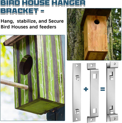2 Sets Bird House Hanger Bracket Stable Rust Proof Galvanized Steel Mounting Bracket for Securing Bird Houses V1258-DP02-B-3413
