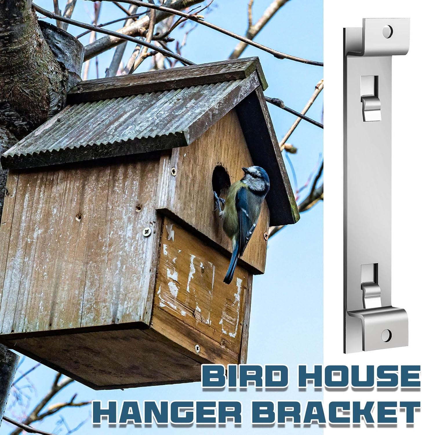 2 Sets Bird House Hanger Bracket Stable Rust Proof Galvanized Steel Mounting Bracket for Securing Bird Houses V1258-DP02-B-3413