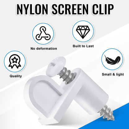 24 Pack 3/8 in Nylon Window Screen Clip with Screws Offset Clips for Fastens Storm Window, Storm Panels, V1258-DP02-B-3415