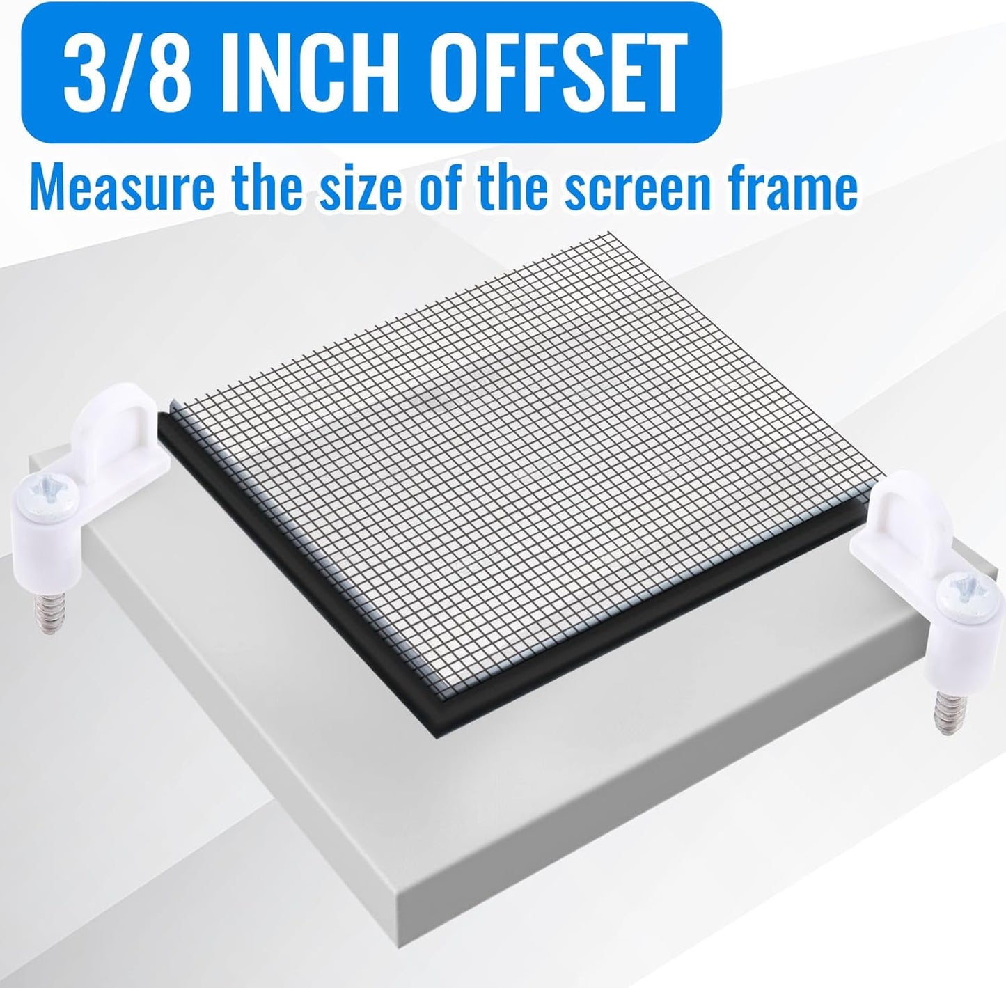 24 Pack 3/8 in Nylon Window Screen Clip with Screws Offset Clips for Fastens Storm Window, Storm Panels, V1258-DP02-B-3415