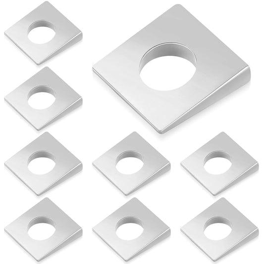 10 Pcs 1/2" Square Beveled Washer, 1-1/8" x 1-1/8" Wedge Washers Metal Shims for Leveling Carbon Steel V1258-DP02-B-3420