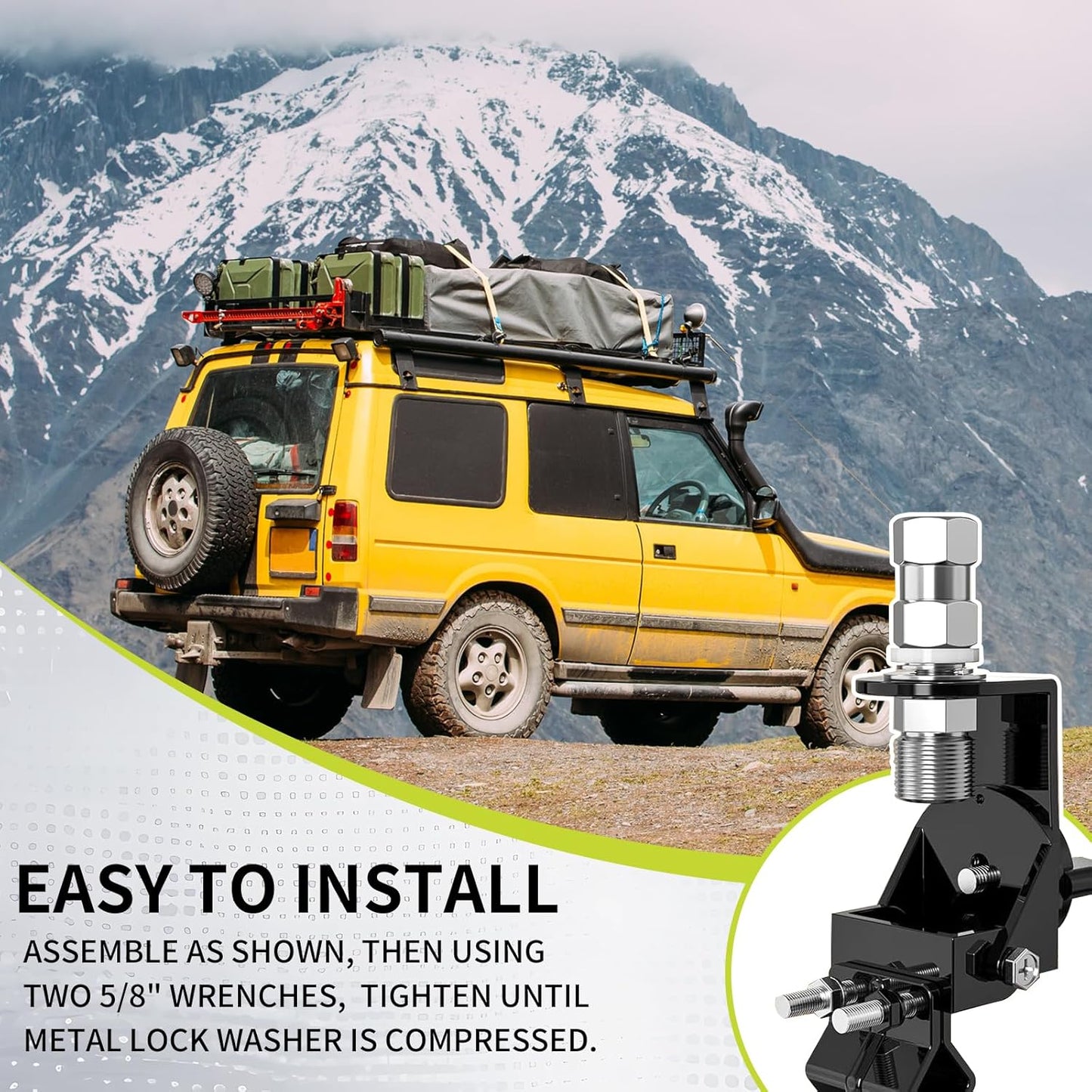 Cb Radio Antenna Heavy Duty So-239 Stud Mount Cb Antenna Standard 3/8 x 24 Threaded Stud Mount Adapter V1258-DP02-B-3423