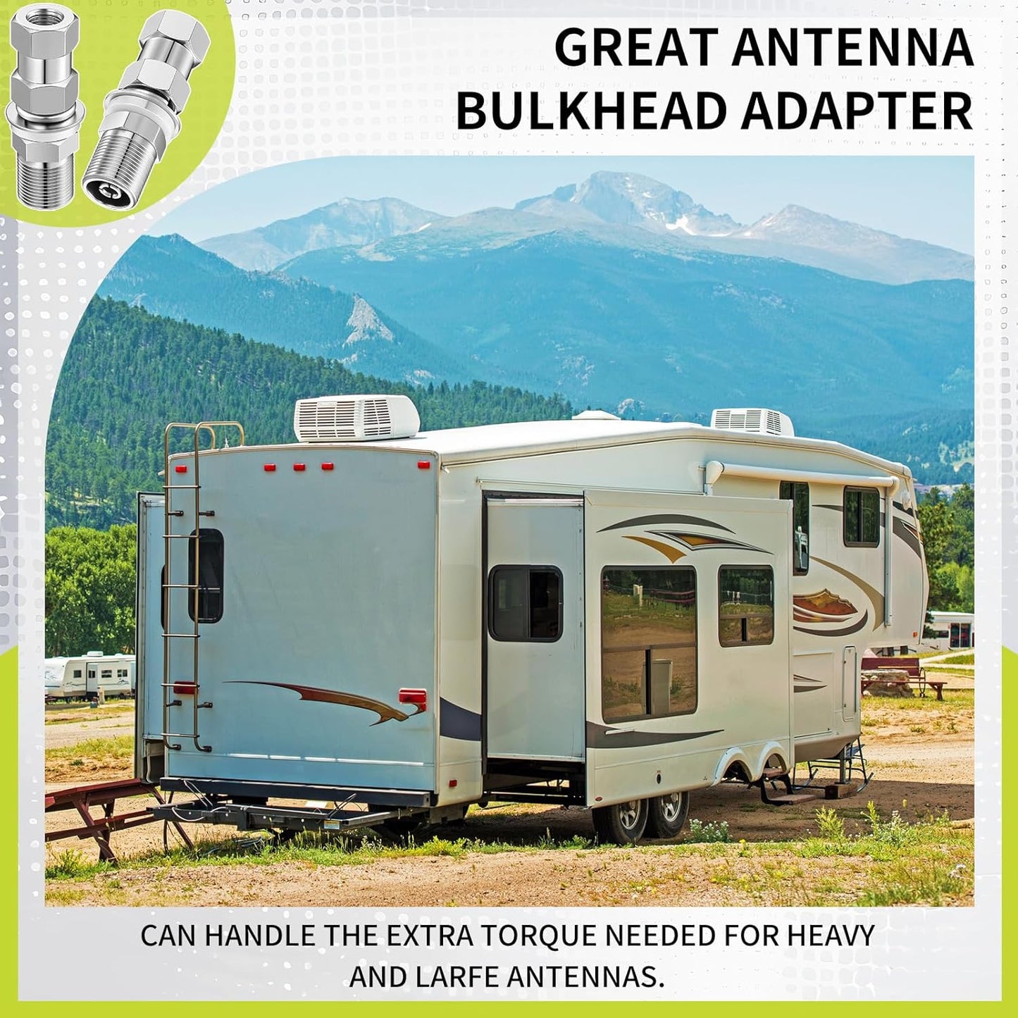 Cb Radio Antenna Heavy Duty So-239 Stud Mount Cb Antenna Standard 3/8 x 24 Threaded Stud Mount Adapter V1258-DP02-B-3423