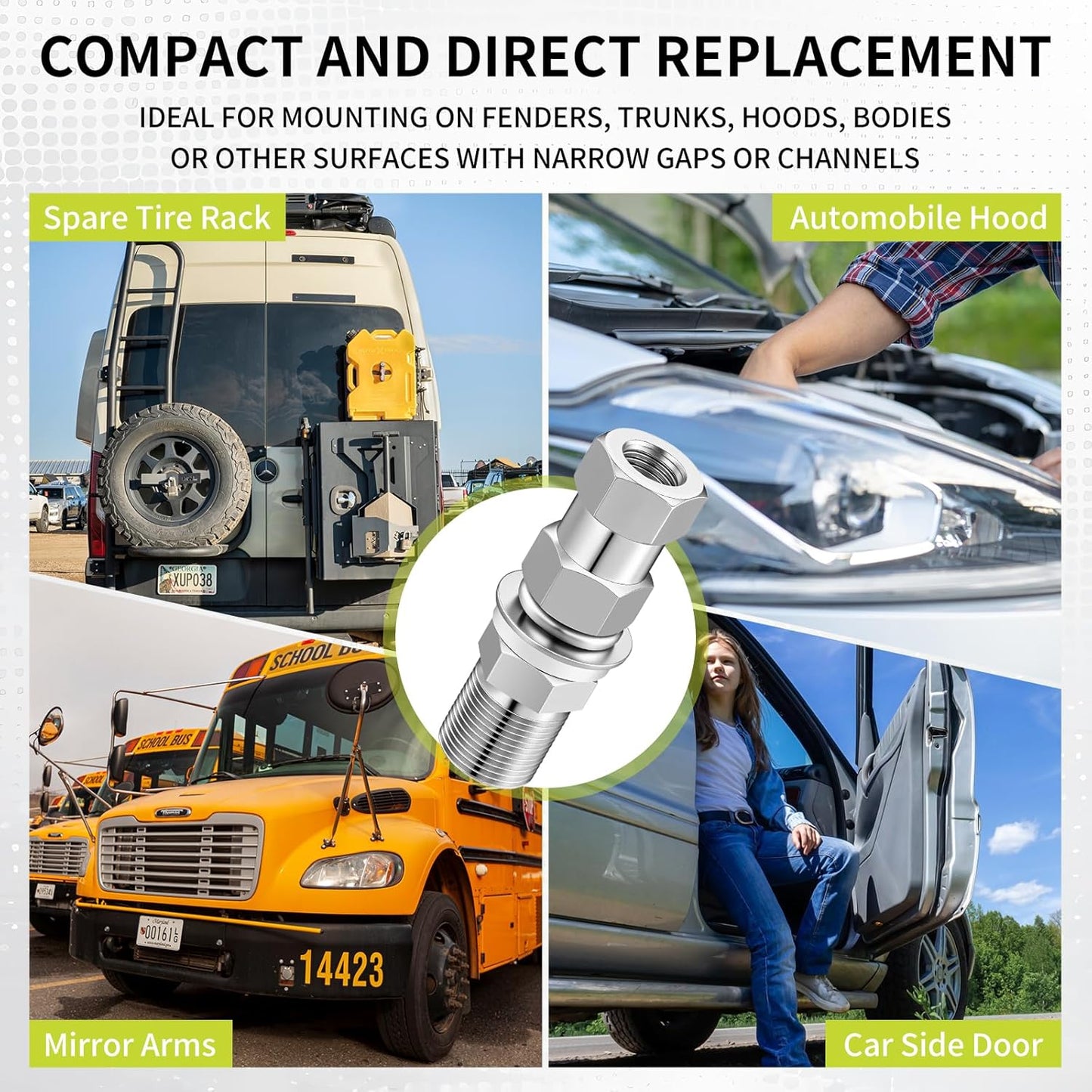 Cb Radio Antenna Heavy Duty So-239 Stud Mount Cb Antenna Standard 3/8 x 24 Threaded Stud Mount Adapter V1258-DP02-B-3423