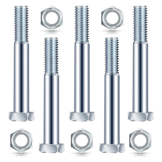 5 Pack Grade 2 Shear Bolts for Rotary Cutters Bolts and Lock Nuts Kit 1/2" x 3-1/2" with Nylock Nuts Fit V1258-DP02-B-3426