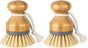 Bamboo Palm Brush, Scrub Brush for Dishes Pots Pans Kitchen Sink Cleaning, Pack of 2 V1258-DP02-B-3444