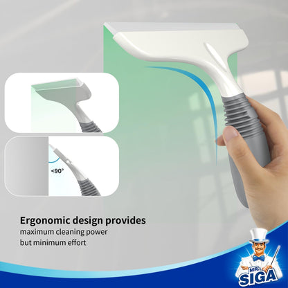 Multi-Purpose Silicon Squeegee for Window, Glass, Shower Door, Car Windshield, Heavy Duty Window Scrubber, V1258-DP02-B-3446