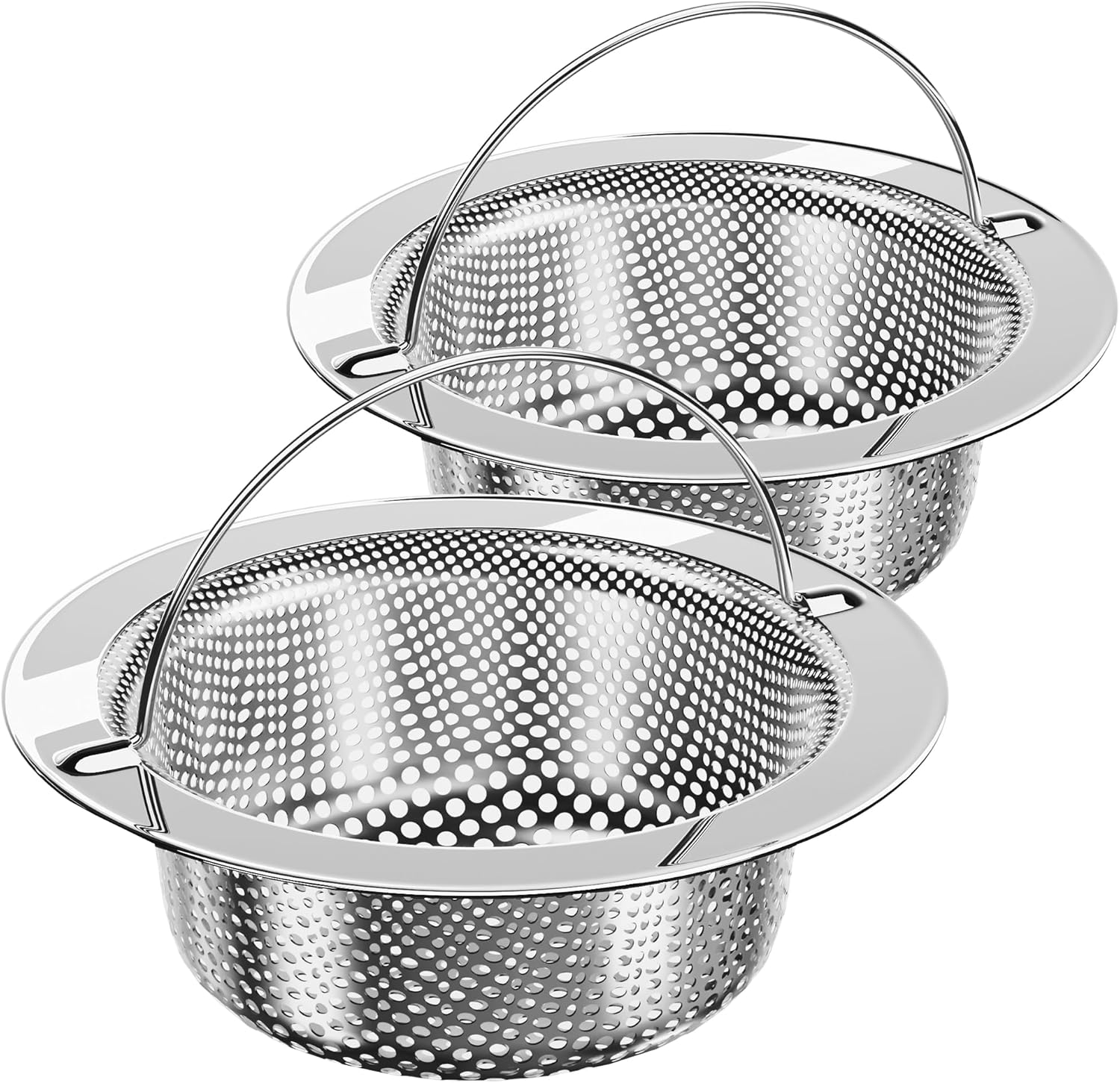 Kitchen Sink Strainer, Stainless Steel Sink Drain Strainer, Dishwasher Safe, 2 Pack V1258-DP02-B-3450