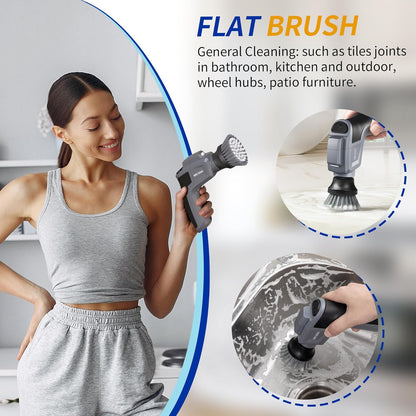 Electric Spin Scrubber Flat Brush Refills, 3 Pack V1258-DP02-B-3466