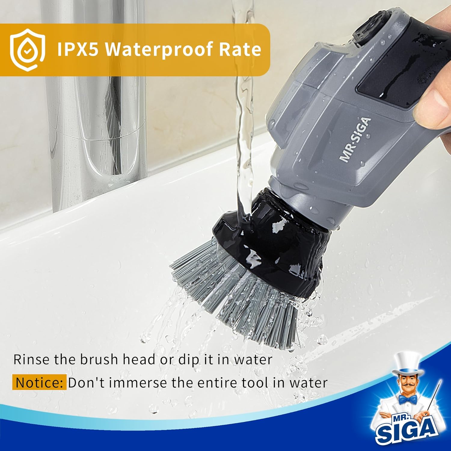 Electric Spin Scrubber Flat Brush Refills, 3 Pack V1258-DP02-B-3466