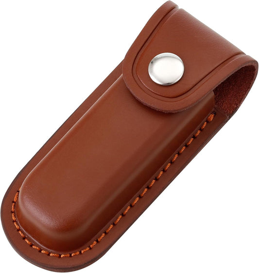 Pocket Knife Sheath, 4" Folding Pocket EDC Knife Case, Portable Pouch Knife Leather Holster with Snap Closure V1258-DP02-B-3468