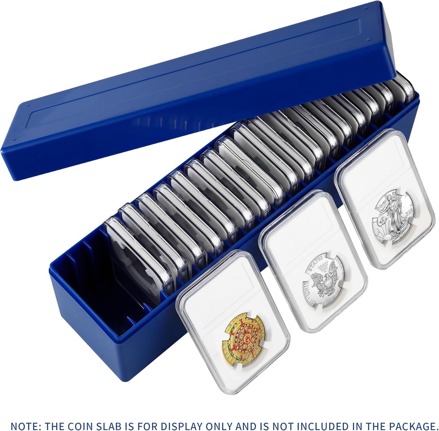 Plastic Coin Slab Storage Box, Coin Storage Box Case for NGC, PCGS, PMG, and Premier Coin Holders, Coin V1258-DP02-B-3470