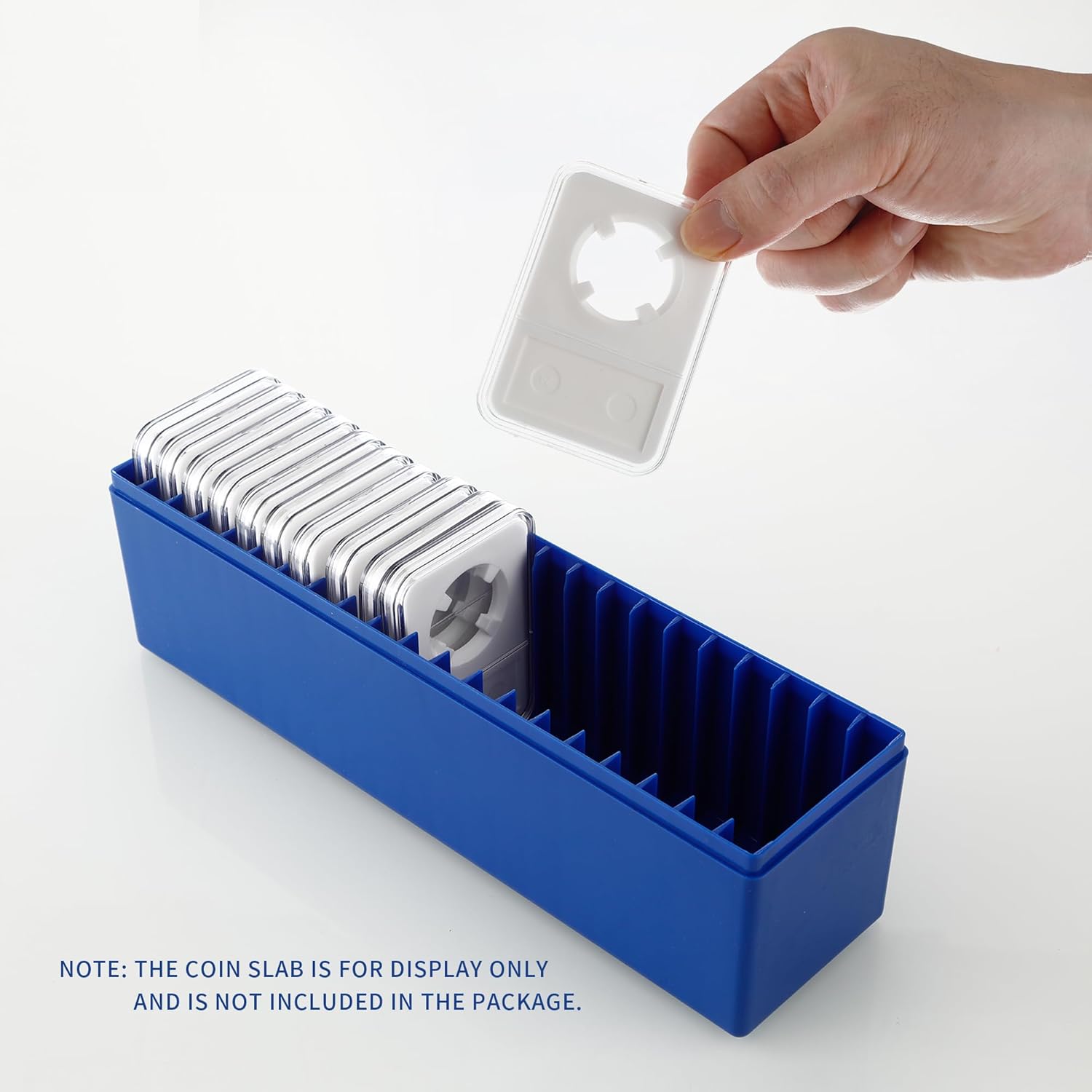Plastic Coin Slab Storage Box, Coin Storage Box Case for NGC, PCGS, PMG, and Premier Coin Holders, Coin V1258-DP02-B-3470