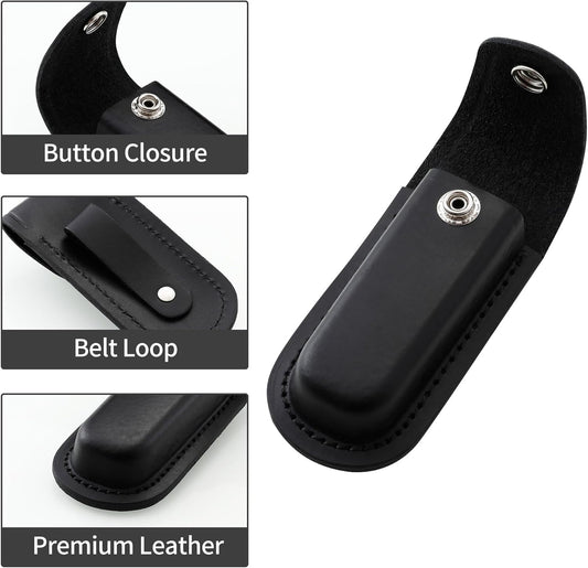 Pocket Knife Sheath, 4" Folding Pocket EDC Knife Case, Portable Pouch Knife Leather Holster with Snap Closure V1258-DP02-B-3472