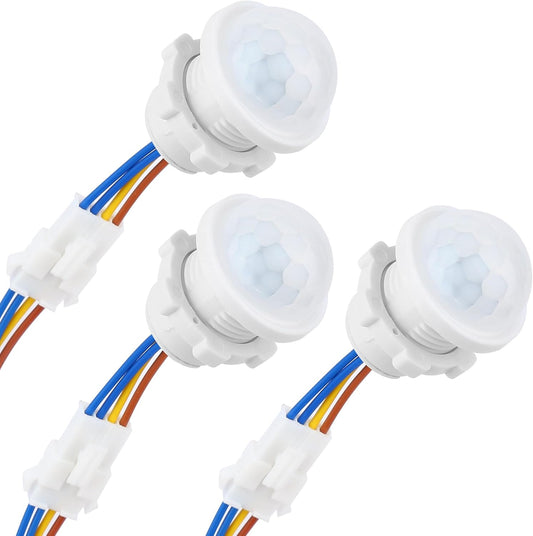 3-Pack Motion Sensor Light Switch, PIR Infrared Sensor, 30S Time Delay, Smart Detection for LED, Bulb and V1258-DP02-B-3475