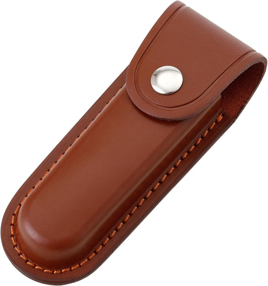 Pocket Knife Sheath, 5" Folding Pocket EDC Knife Case, Portable Pouch Knife Leather Holster with Snap Closure V1258-DP02-B-3476