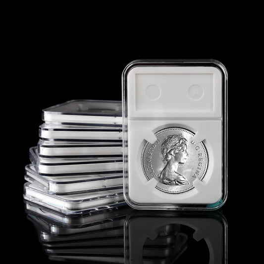 10 Packs 38mm Coin Slab Display Holder, Storage Case for Morgan, Peace, IKE Silver Dollar Coin, Clear Acrylic V1258-DP02-B-3482