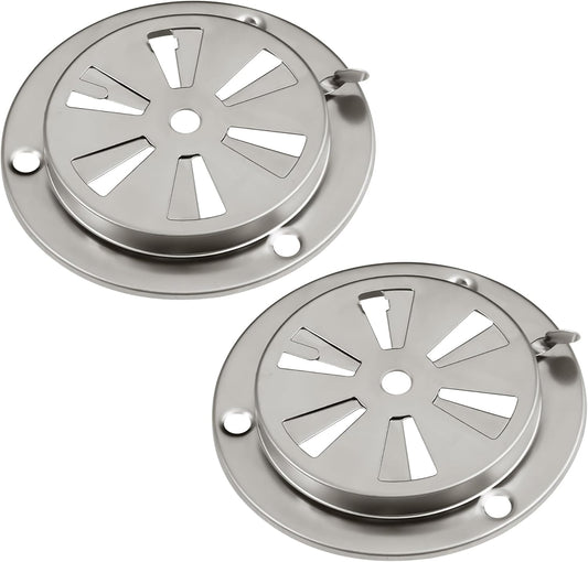 Stainless Steel BBQ Smoker Air Vent - Adjustable Grill Damper for Controlling Airflow - Replacement Parts for V1258-DP02-B-3486