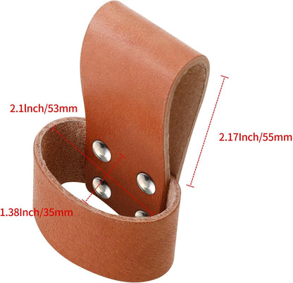 Premium Leather Multi Tool Carrier Holster with Belt Loop, Small Brown Hammer Hatchet Holder V1258-DP02-B-3494