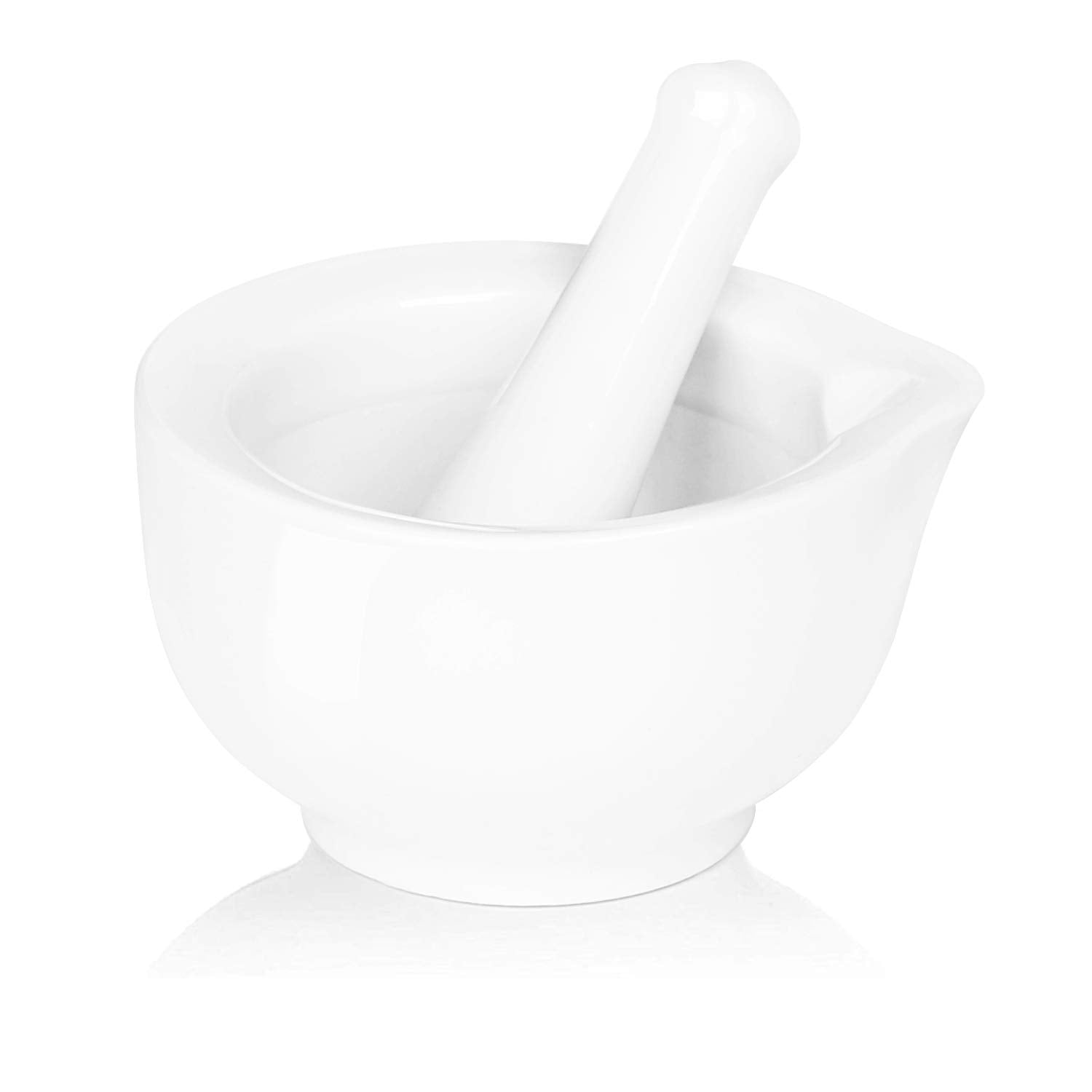 Porcelain Small Mortar and Pestle, Ceramic Herb Grinder Pill Crusher Set, 3.3 inch White V1258-DP02-B-35