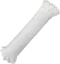 Nylon Rope - 100 Ft White Nylon String, 1/4 Inch Solid Braided Rope, Thick Washing Line for Multi-Purpose Tie V1258-DP02-B-3503