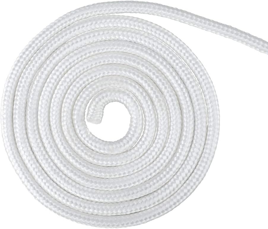 Nylon Rope - 100 Ft White Nylon String, 1/4 Inch Solid Braided Rope, Thick Washing Line for Multi-Purpose Tie V1258-DP02-B-3503