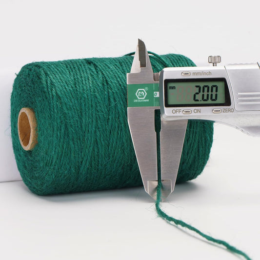 656Feet Green Twine String - 2MM Thick Natural Jute Twine String Heavy Duty Garden Twines Strings Hemp Rope V1258-DP02-B-351